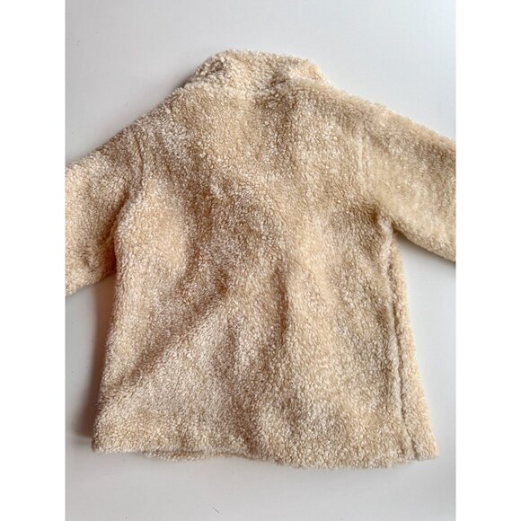 Vintage Girls' GAP Beige Faux Fur Shearling Teddy Bear Peacoat, Size M (8-9) - Picture 7 of 12